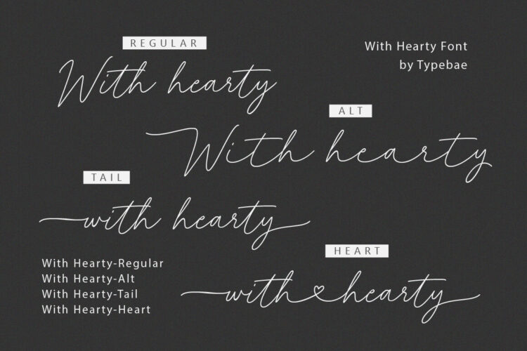 Wedding Heart Script Font