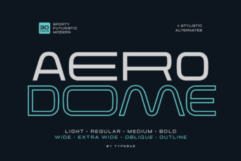 Aerodome – Modern Futuristic & Sporty Font Family