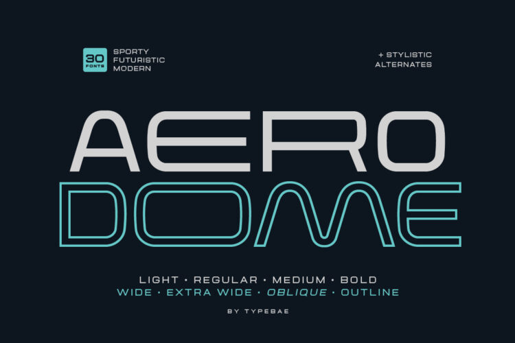 Aerodome – Modern Futuristic & Sporty Font Family