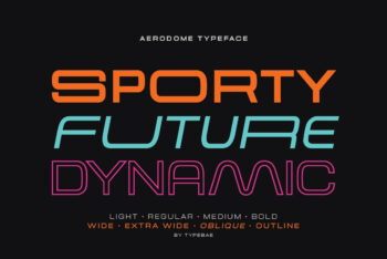 Aerodome – Modern Futuristic & Sporty Font Family