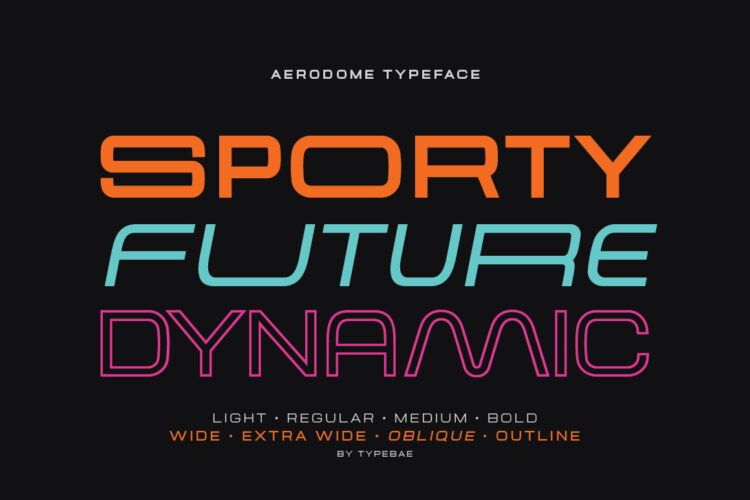Aerodome – Modern Futuristic & Sporty Font Family