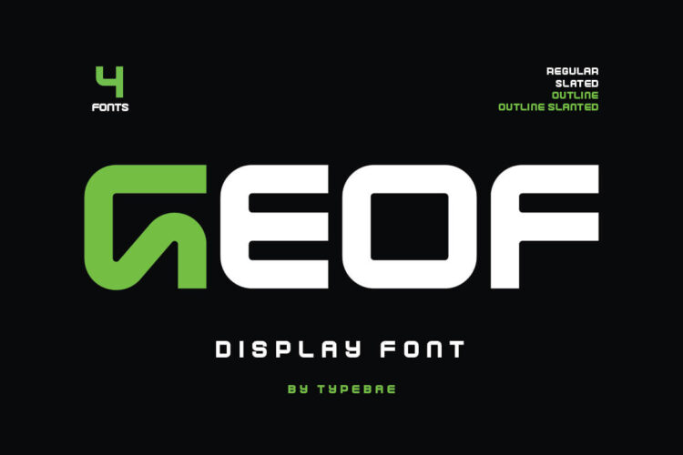 Geof - Futuristic Techno and Sport Display Font