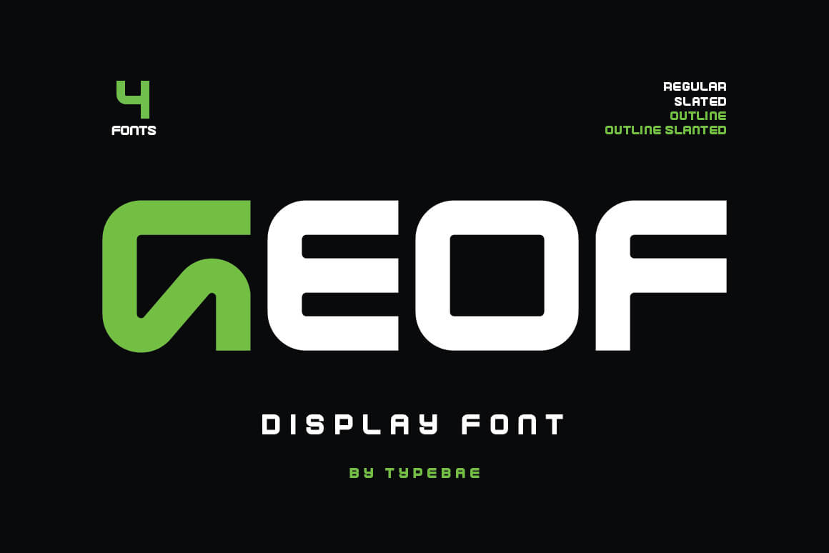 Geof - Futuristic Techno and Sport Display Font