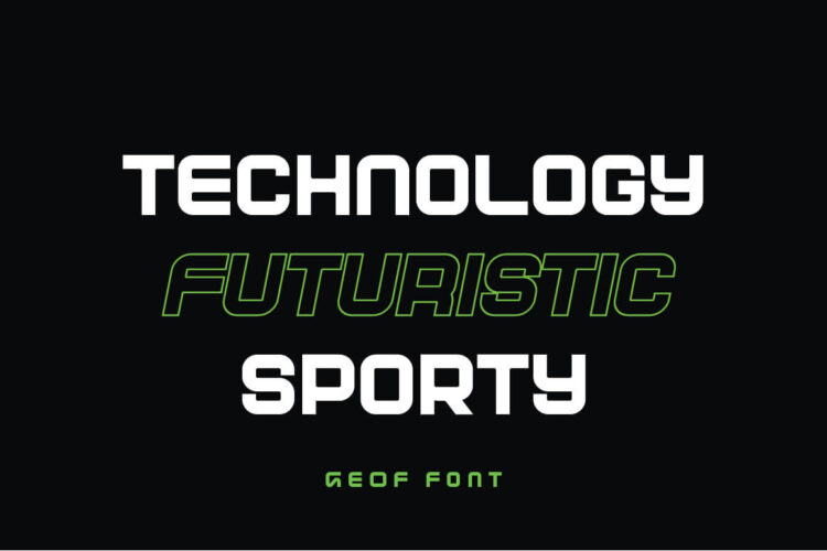 Geof - Futuristic Techno and Sport Display Font