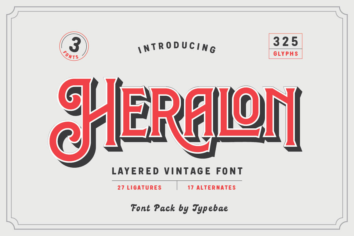 Heralon – Layered Vintage Font