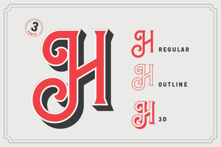 Heralon - Layered Vintage Font