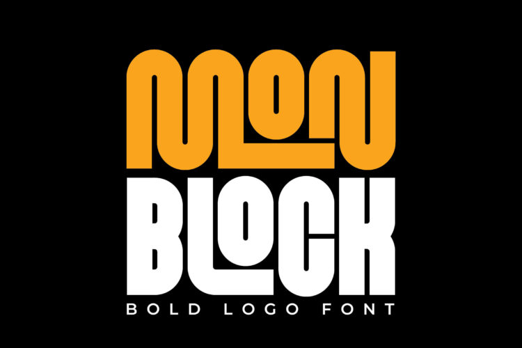 Monblock Font – Bold Logo Font with 80 Ligatures