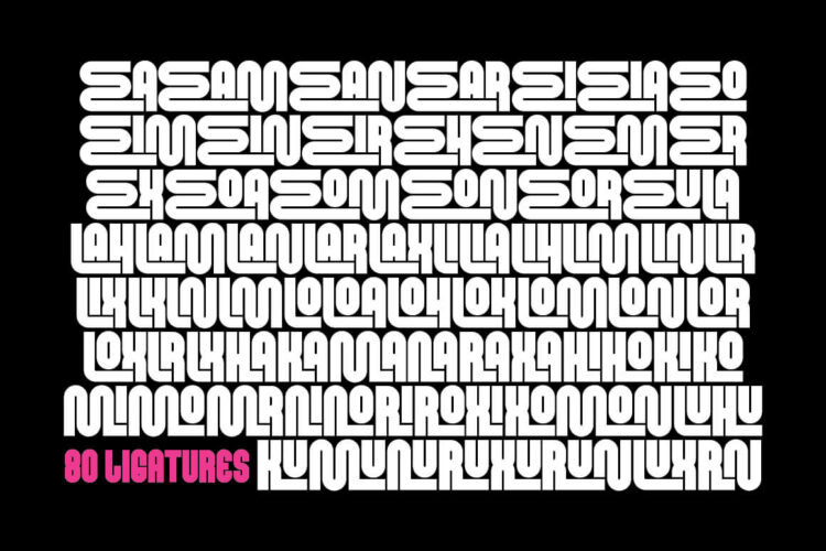 Monblock Font – Bold Logo Font with 80 Ligatures