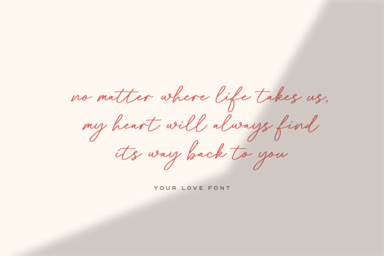 Your Love - Romantic Wedding Font