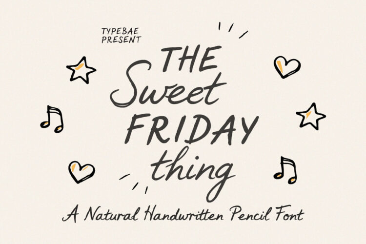 Sweet Friday Thing - Natural Handwritten Pencil Font