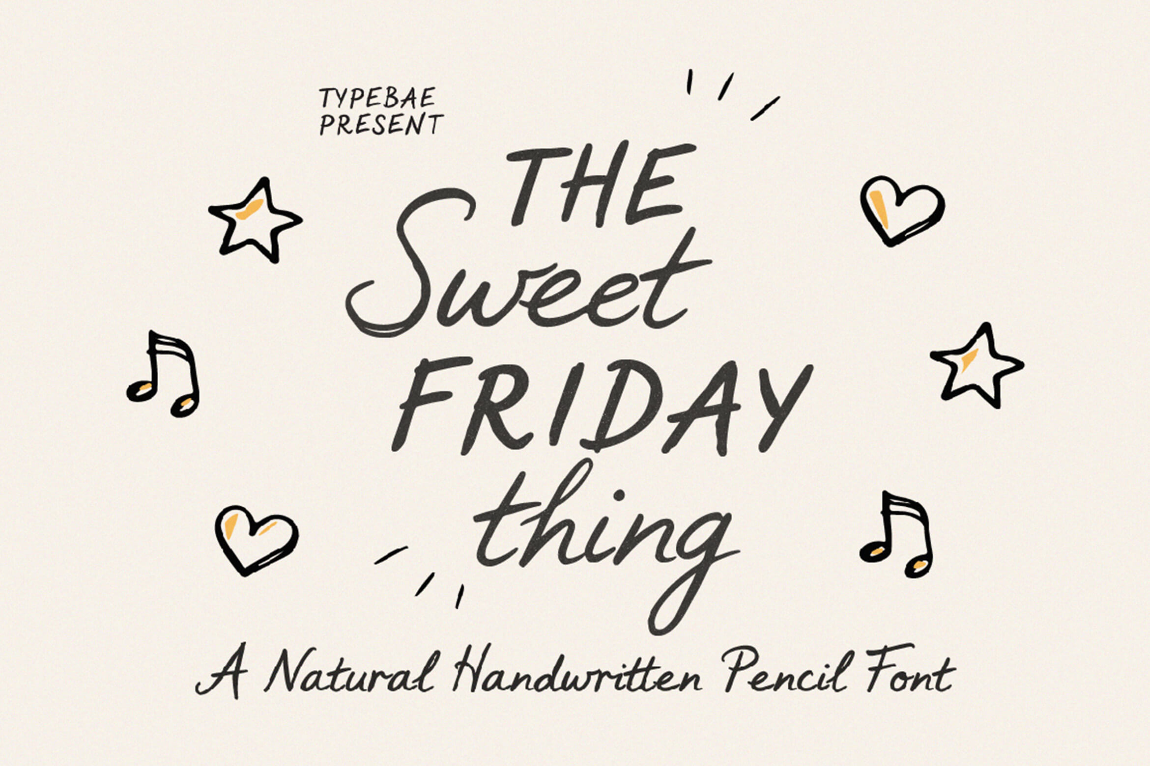 Sweet Friday Thing - Natural Handwritten Pencil Font